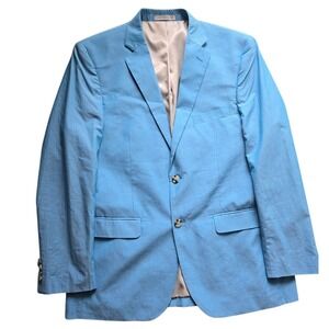 Perry Ellis Portfolio Blue Cotton Blazer Men 42R Modern Fit Sport Coat